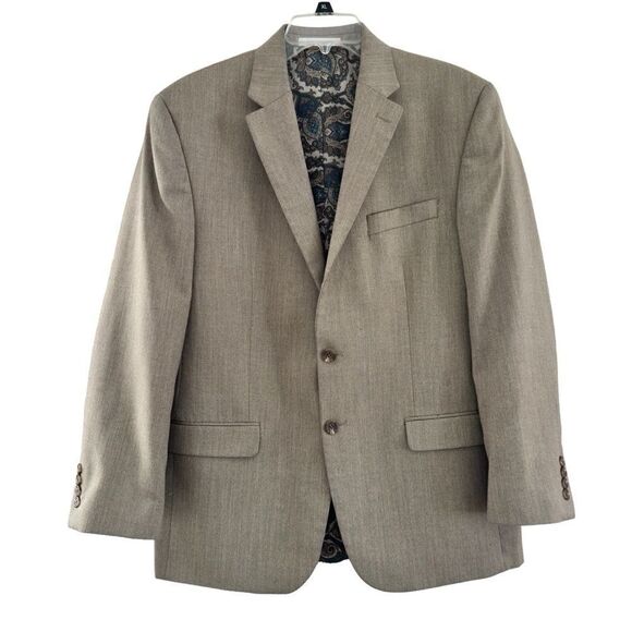 Chaps Sport Coat Blazer Two Button‎ Beige Tan Men’s Size 42R - Picture 1 of 8